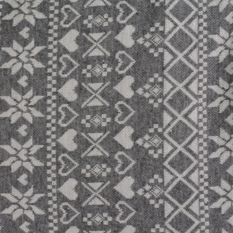 Grey Hearts Lace, Poly-Viscose