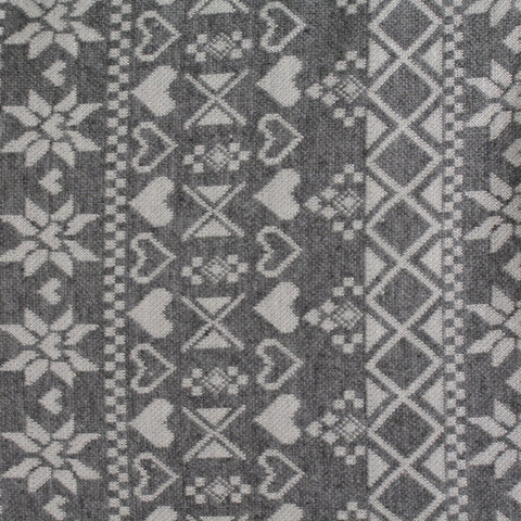 Grey Hearts Lace, Poly-Viscose