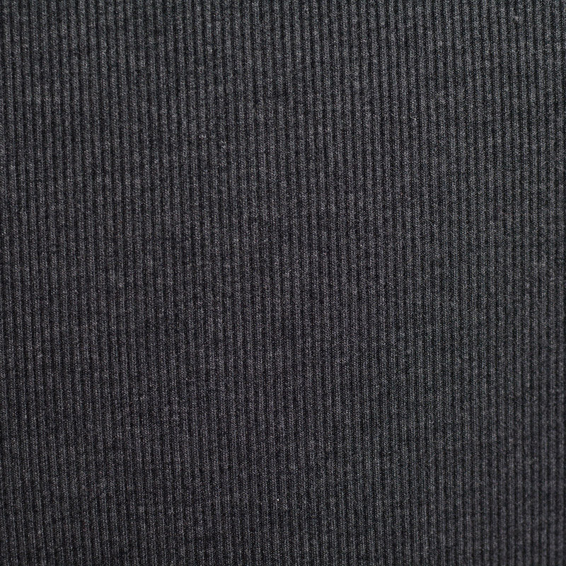 Heather 100% Polyester Rib Knit Fabric, 371 gsm, 154 cm — Grey