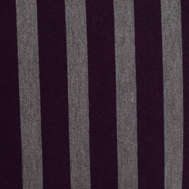 Dark Purple Stripe Chunky Knit, Poly-Viscose