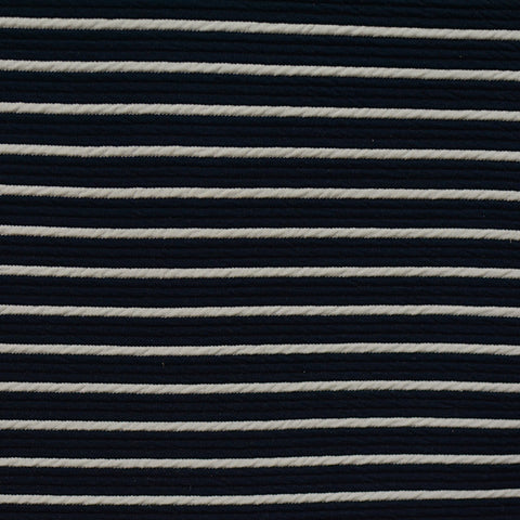 Navy Horizontal-Stripe Knit, Polyester, 300 gsm