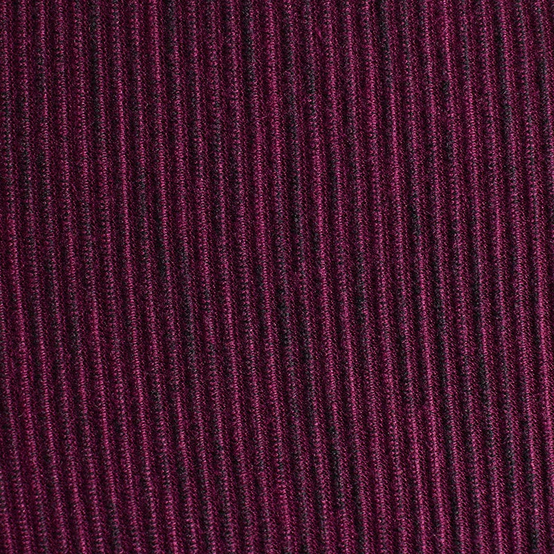 Burgundy Vertical-Stripe Chunky Knit, Poly-Viscose