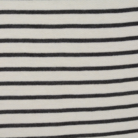 Black Horizontal-Stripe Knit, Poly-Cotton, 190 gsm