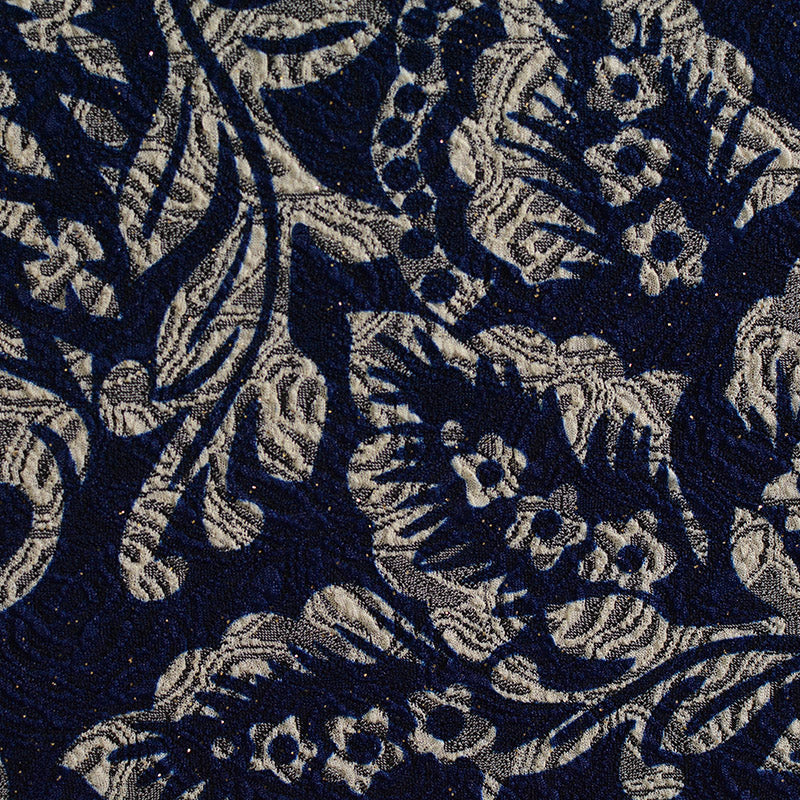 Off-White Floral Jacquard, Polyester, 240 gsm