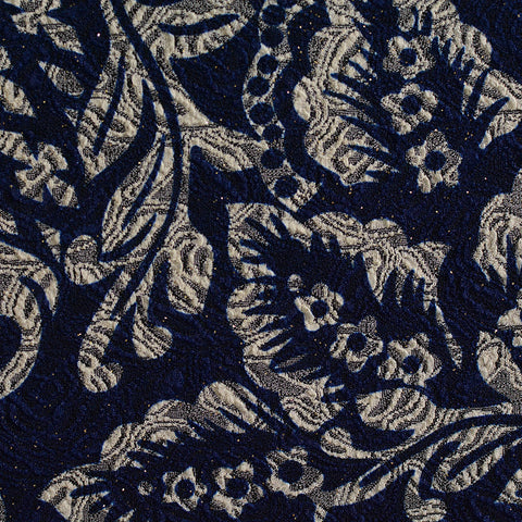 Off-White Floral Jacquard, Polyester, 240 gsm