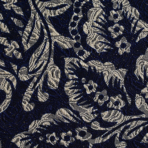 Off-White Floral Jacquard, Polyester, 240 gsm