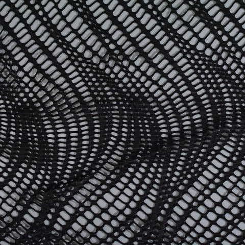 Jacquard 100% Polyester Knit Fabric, 134 gsm, 140 cm — Black