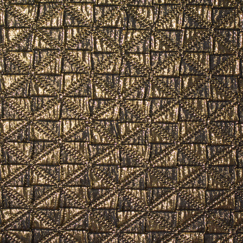 Dark Gold Textured-Square Jacquard, Poly-Cotton