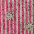 Pink Floral Jacquard, Poly-Cotton, 150 gsm