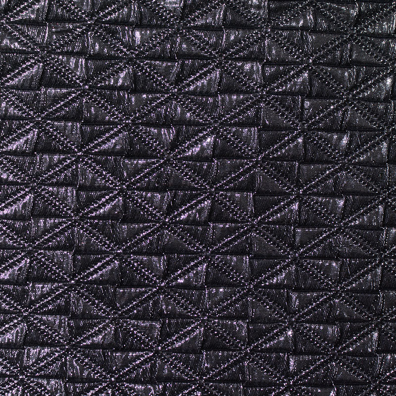 Black Geometric-Square Jacquard, Poly-Cotton