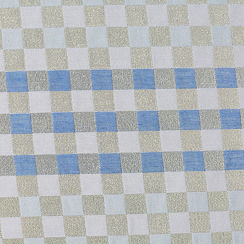 Blue Glitter-Check Jacquard, Poly-Cotton