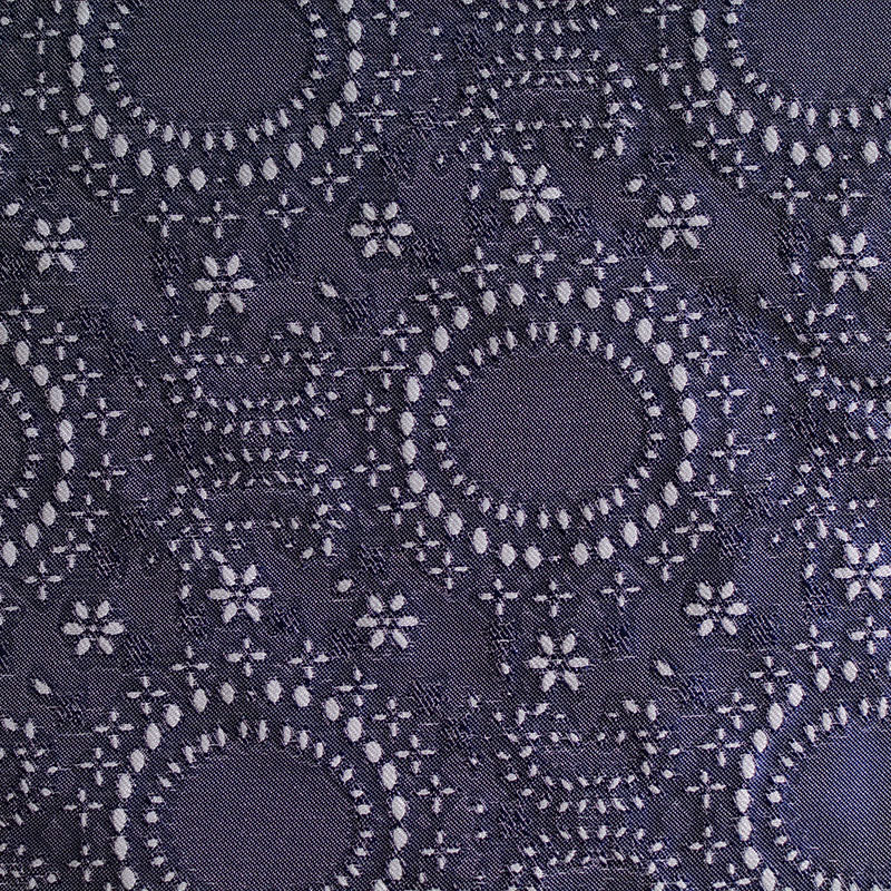 Navy Circles Jacquard, Polyester