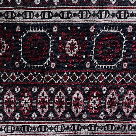 Dark Blue Floral Jacquard, Polyester, 386 gsm