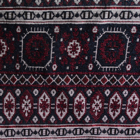 Dark Blue Floral Jacquard, Polyester, 386 gsm