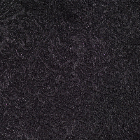 Black Floral Jacquard, Polyester, 140 gsm