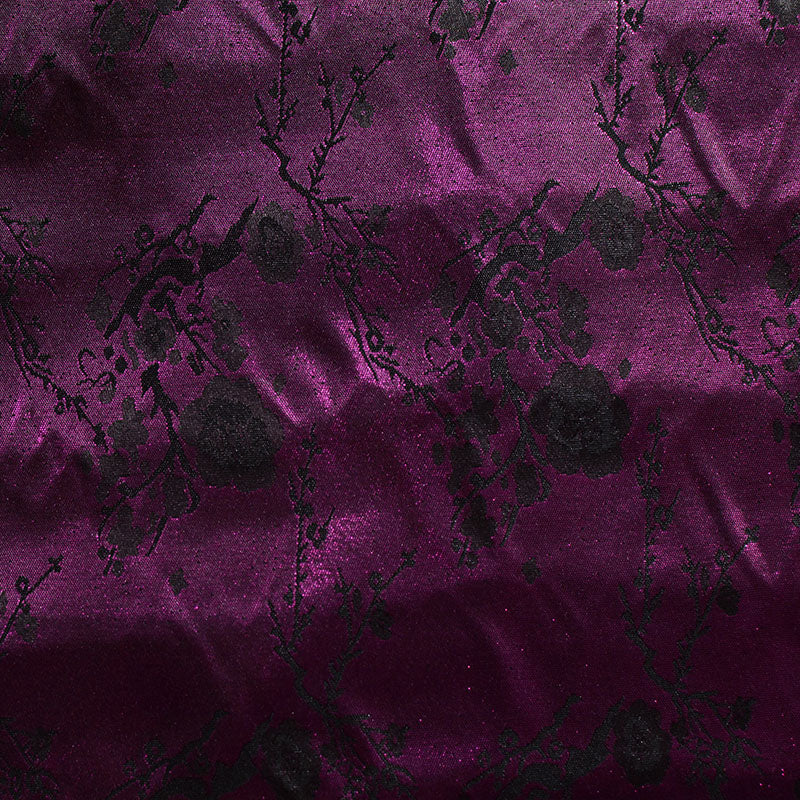Black Floral Jacquard, Polyester, 150 gsm