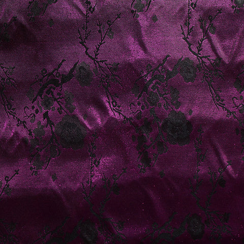Black Floral Jacquard, Polyester, 150 gsm