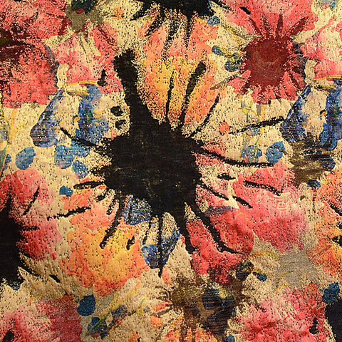 Black Floral Jacquard, Polyester, 170 gsm