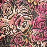 Pink Roses Jacquard, Poly-Cotton