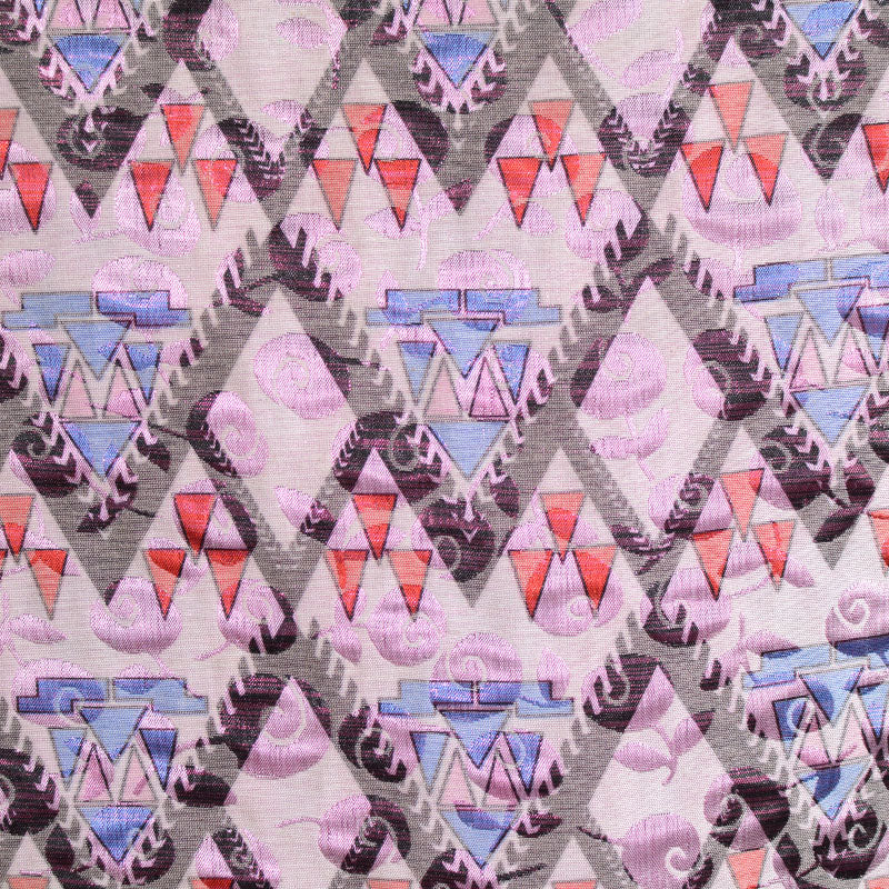 Red Geometric-Diamond Jacquard, Poly-Cotton