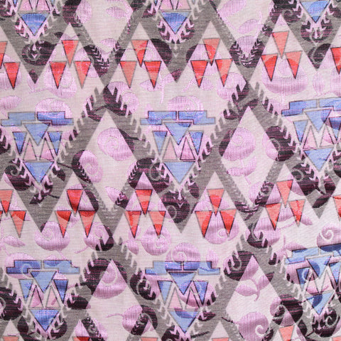 Red Geometric-Diamond Jacquard, Poly-Cotton