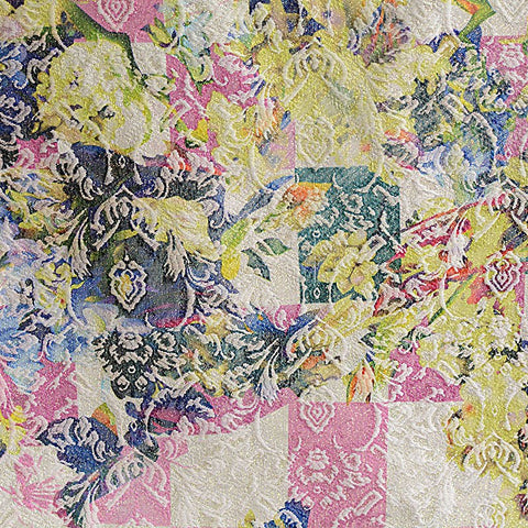 Beige Floral Jacquard, Poly-Cotton