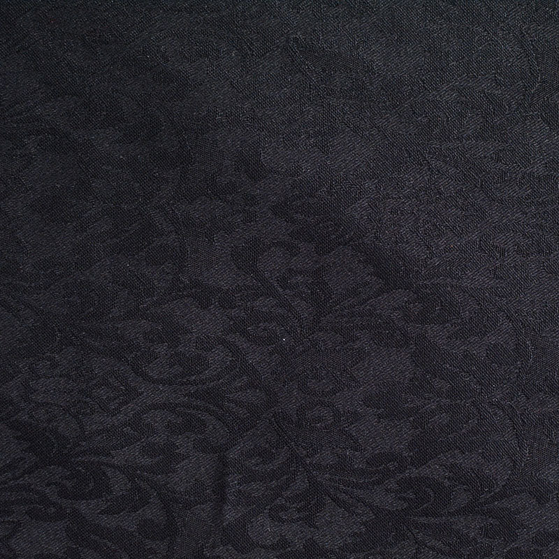 Black Tone-on-Tone Floral Jacquard, Cotton