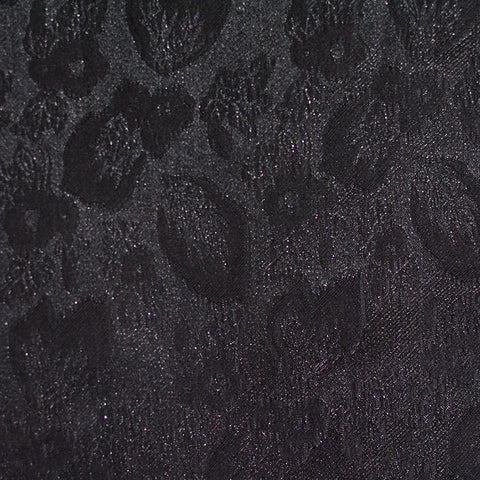 Black Tone-on-Tone Animal Print Jacquard, Cotton-Poly