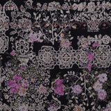 Pink Flowers Knit, Viscose-Poly