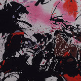 Black Abstract-Splatter Jersey Knit, Viscose-Nylon — texture