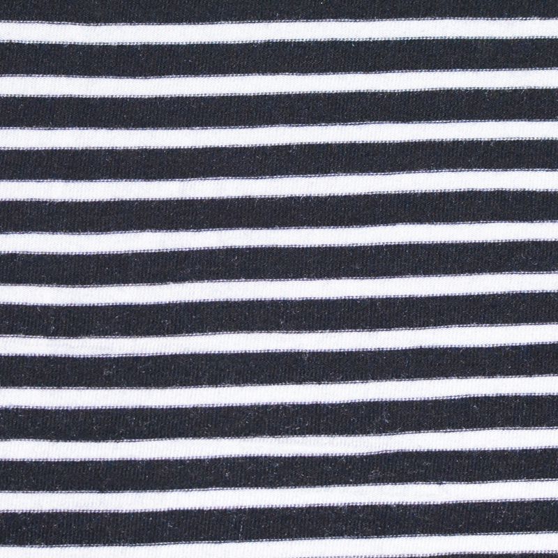 Black Horizontal-Stripe Knit, Viscose, 255 gsm