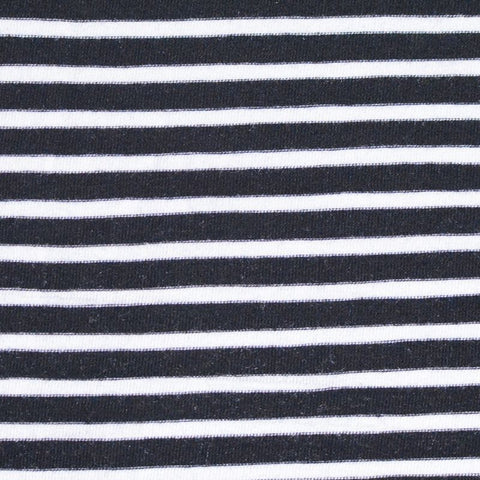 Black Horizontal-Stripe Knit, Viscose, 255 gsm
