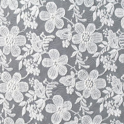 White Floral Knit, Polyester, 130 cm, ref EF-7059