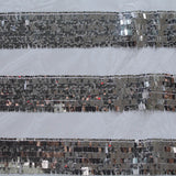 Silver Horizontal-Stripe Mesh, Polyester