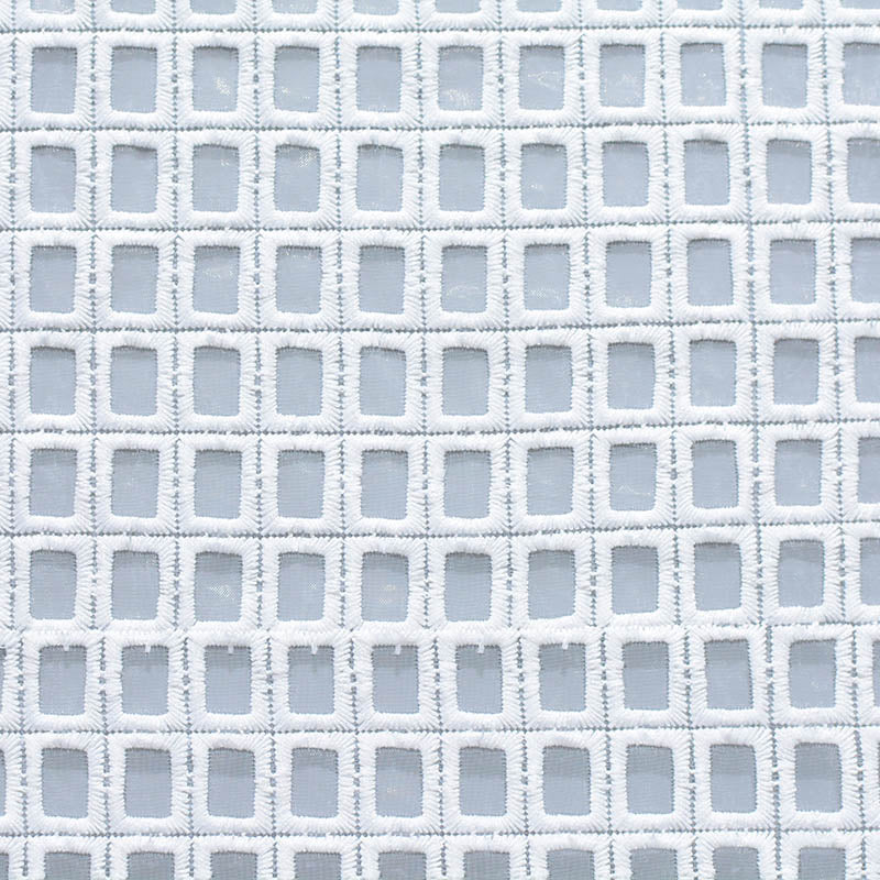 White Geometric-Grid Woven, Cotton