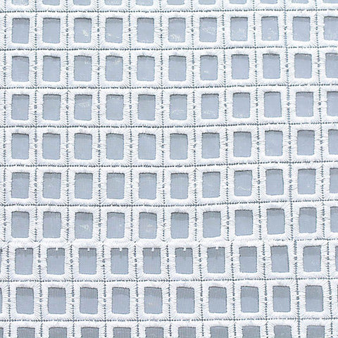 White Geometric-Grid Woven, Cotton