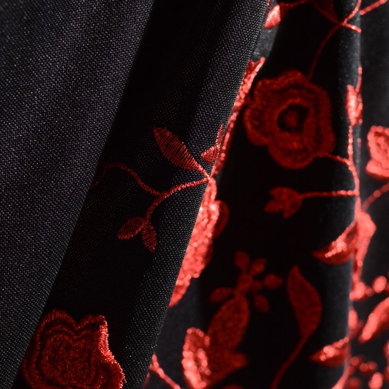 Red Floral Knit, Polyester, 130 cm, ref EF-7085