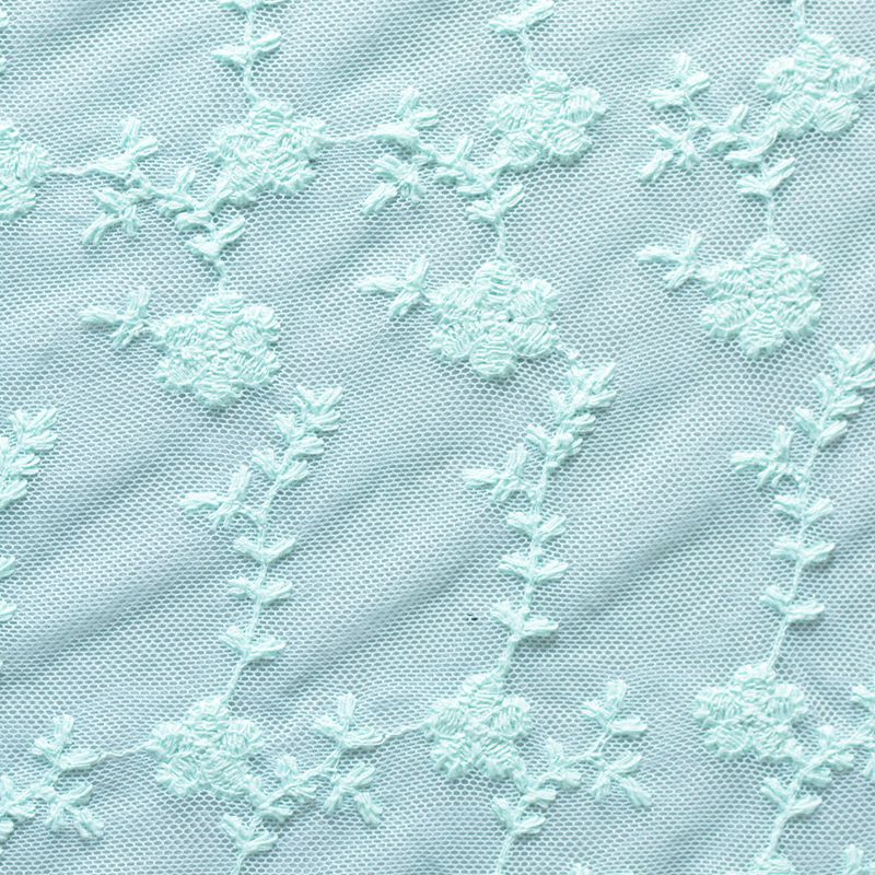 Light Blue Floral Knit, Polyester