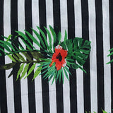 Red Tropical-Leaf Woven, Linen-Cotton — texture