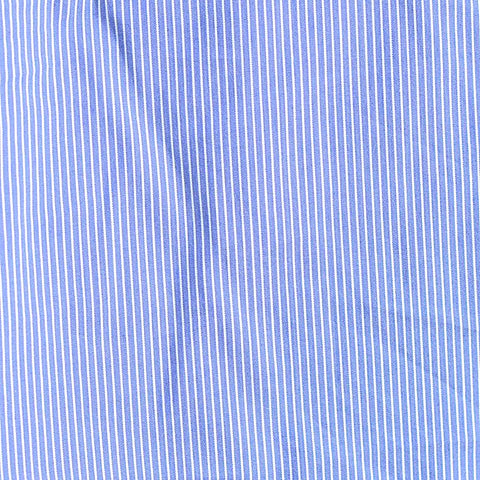 Blue Vertical-Stripe Poplin, Cotton-Nylon