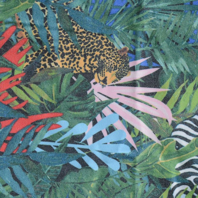 Green Leopard Woven, Poly-Viscose