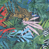 Green Leopard Woven, Poly-Viscose — texture
