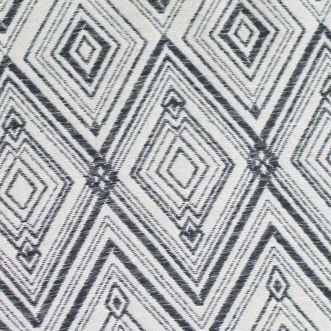 Black Geometric-Diamond Woven, Cotton-Poly