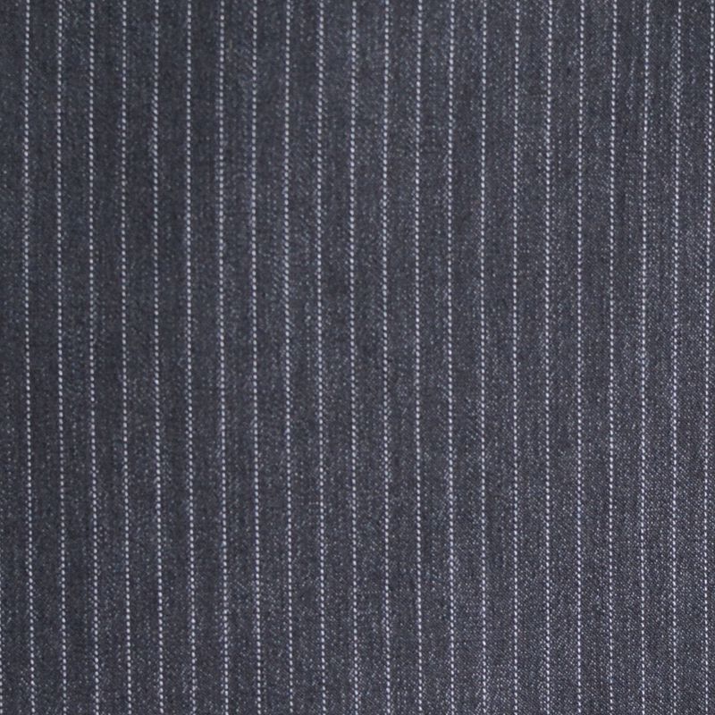 White Vertical-Stripe Woven, Cotton-Poly