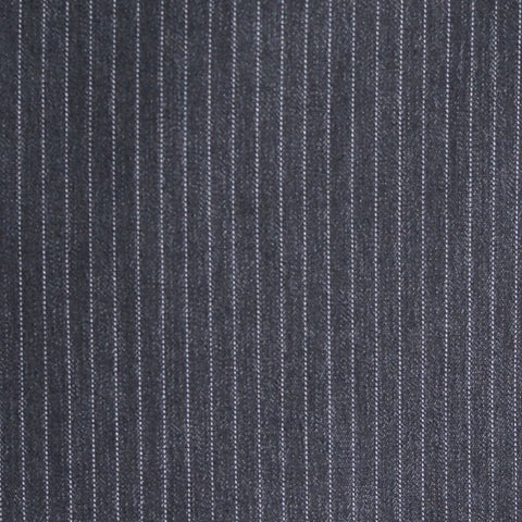 White Vertical-Stripe Woven, Cotton-Poly