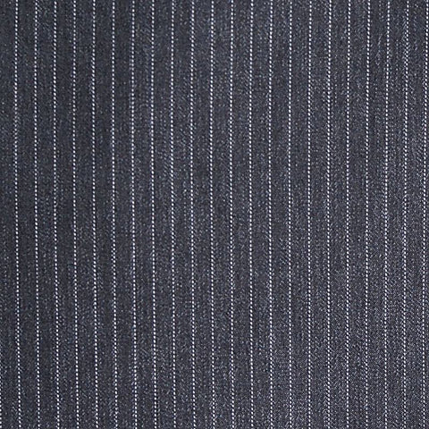 White Vertical-Stripe Woven, Cotton-Poly