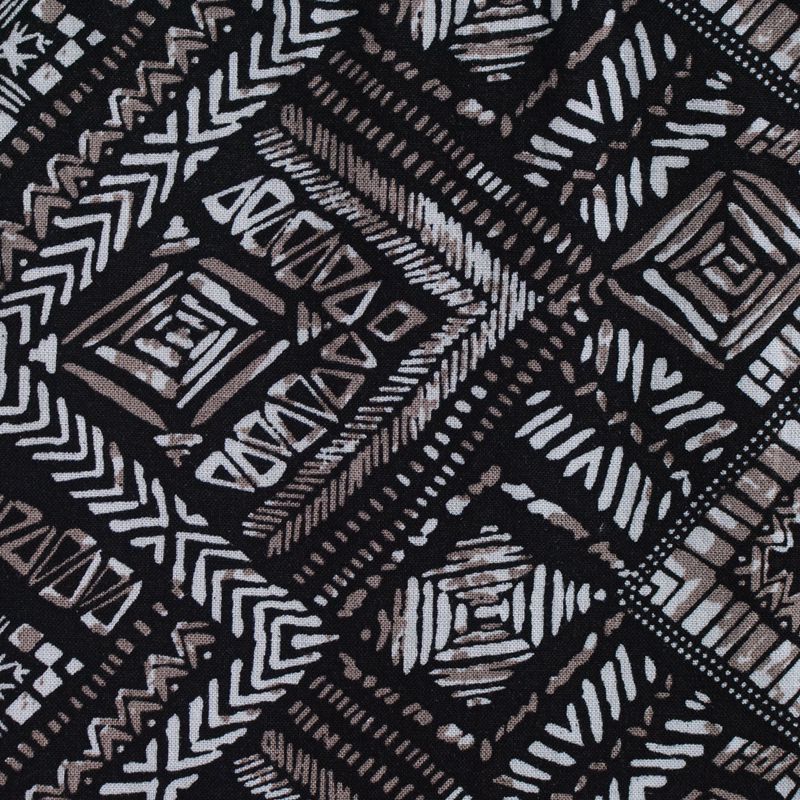 Black Geometric Woven, Viscose, 120 gsm, 142 cm, ref EF-7623