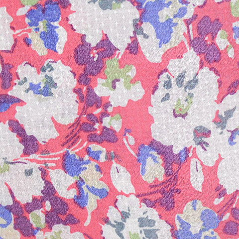 White Floral Woven, Viscose, 80 gsm