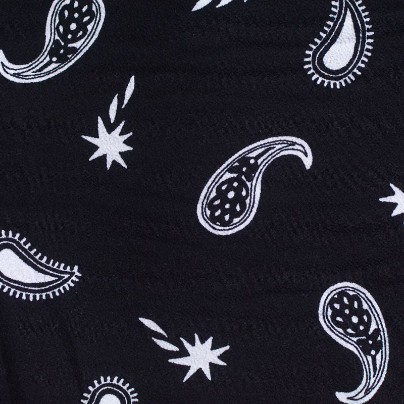 Black Paisley Woven, Viscose