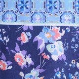 Blue Flowers Woven, Viscose